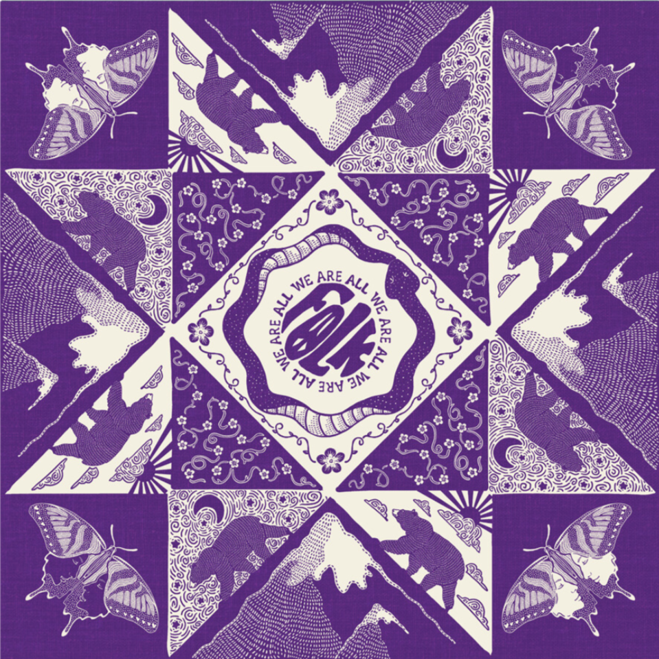 We Are ALL FOLK Purple XL Bandana