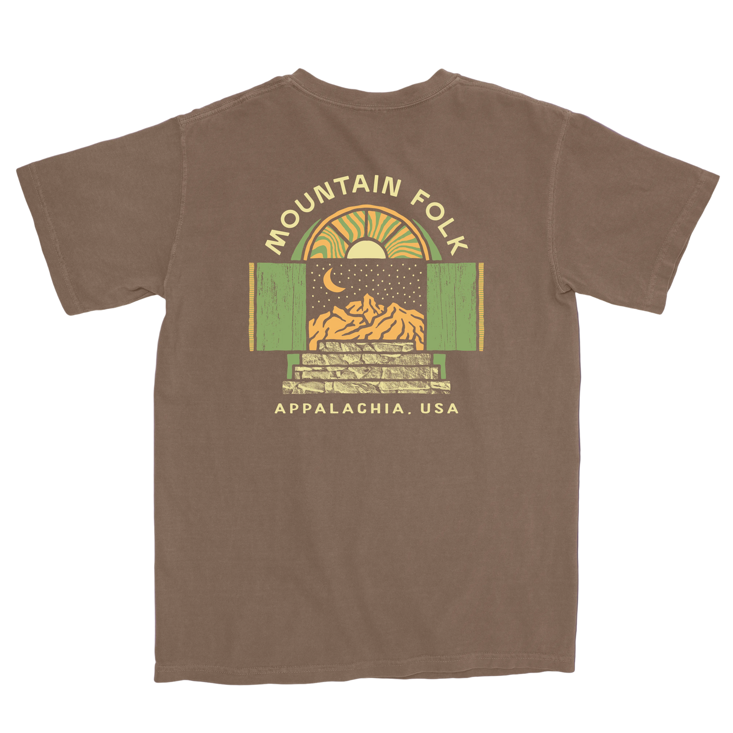 Mountain FOLK Brown Starry Night T-Shirt