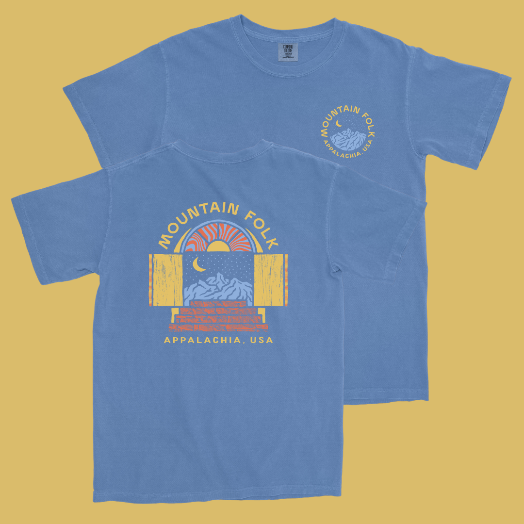 Mountain FOLK Blue Starry Night T-Shirt