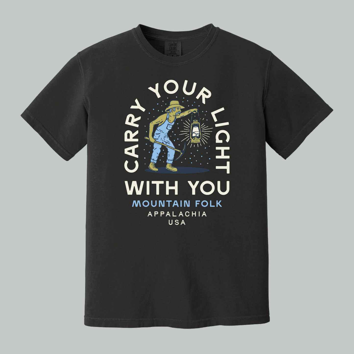 Mountain FOLK Black Carry Your Light T-Shirt