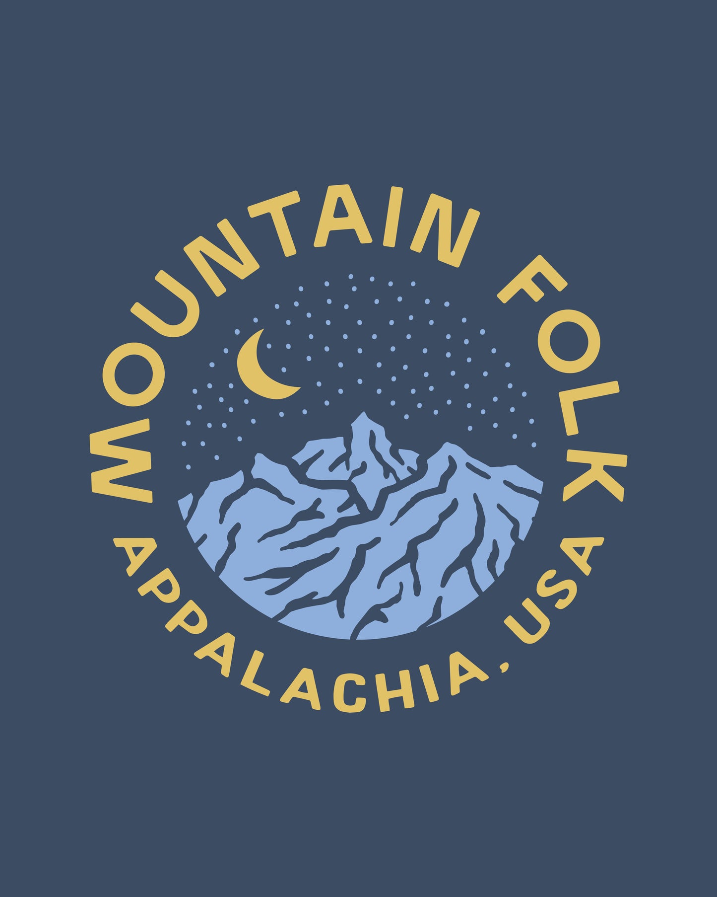 Mountain FOLK Blue Starry Night T-Shirt