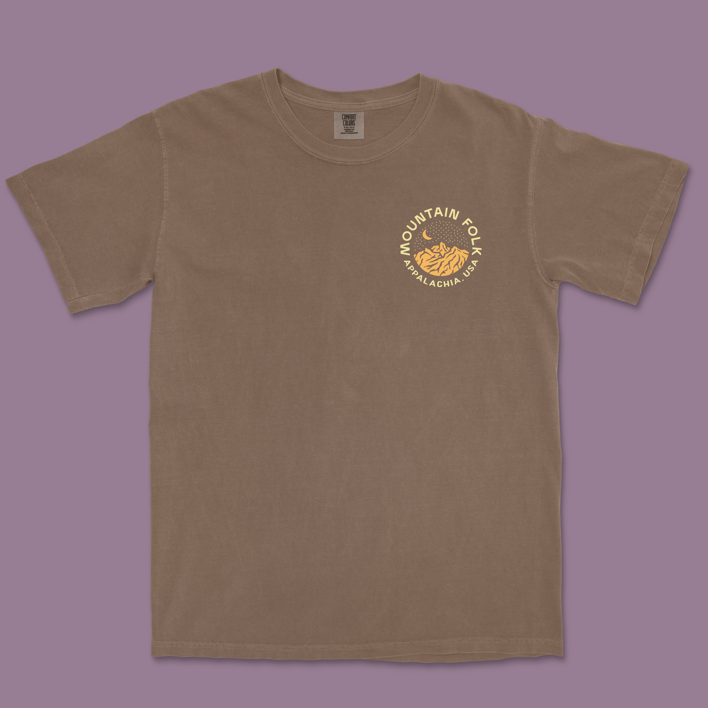 Mountain FOLK Brown Starry Night T-Shirt