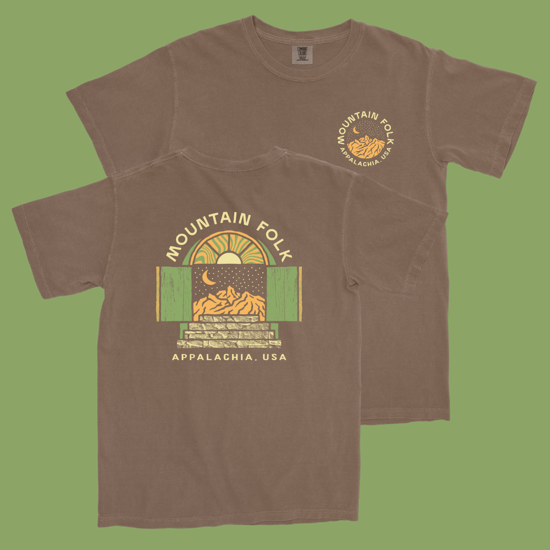 Mountain FOLK Brown Starry Night T-Shirt